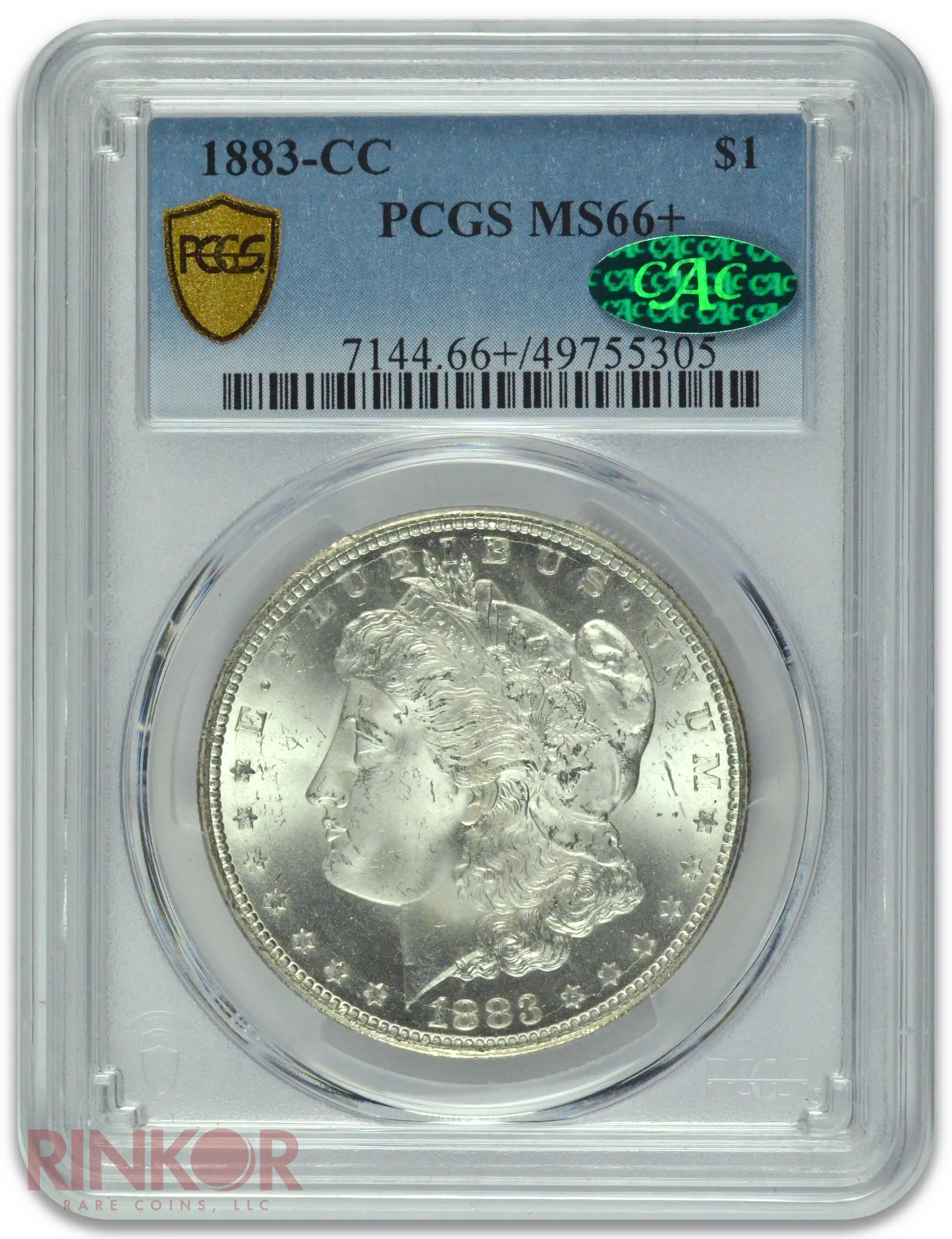 1883-CC $1 Morgan Dollar PCGS MS 66+ CAC