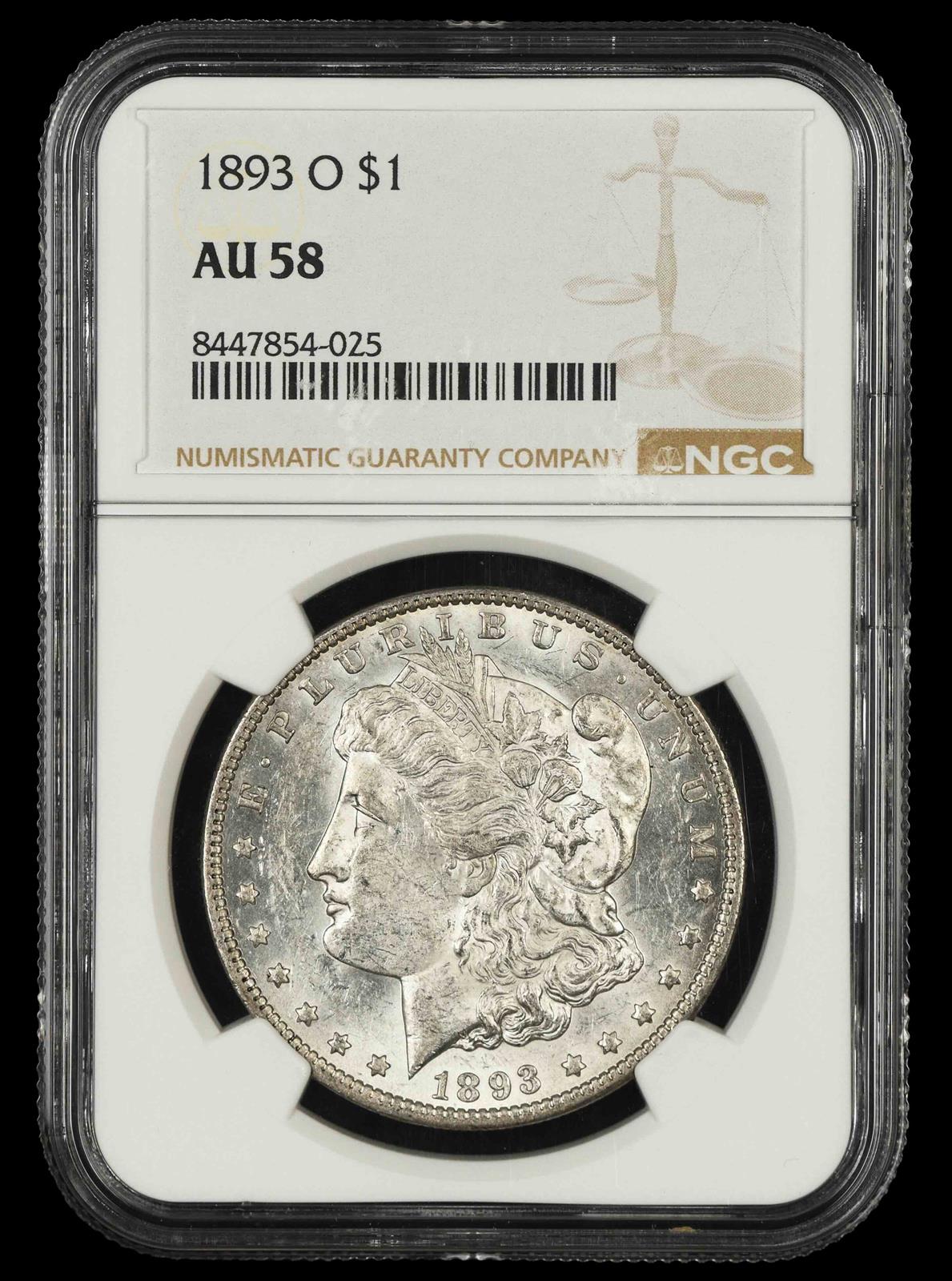 1893 O $1 NGC AU-58
