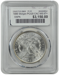 1886 Morgan PCGS CAC MS 67+ 
