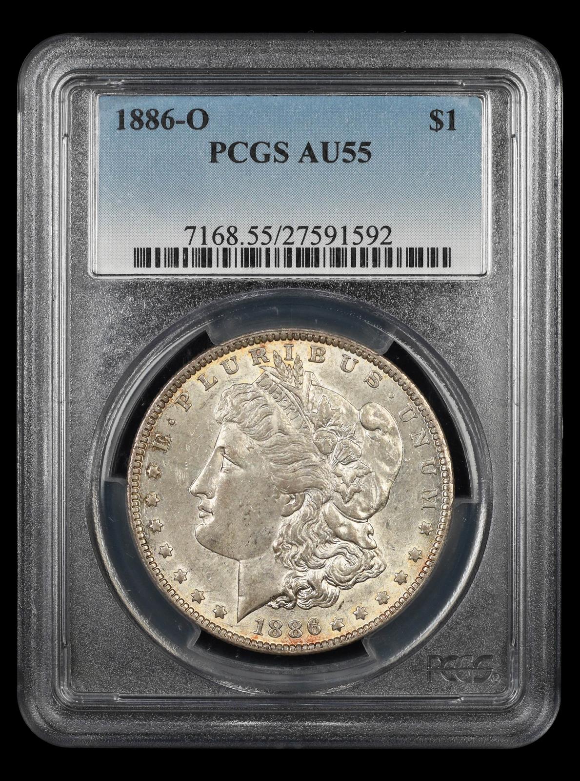 1886 O $1 PCGS AU55