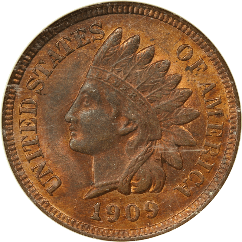 1909 Indian Head Cent 1c, NGC MS 64 RB