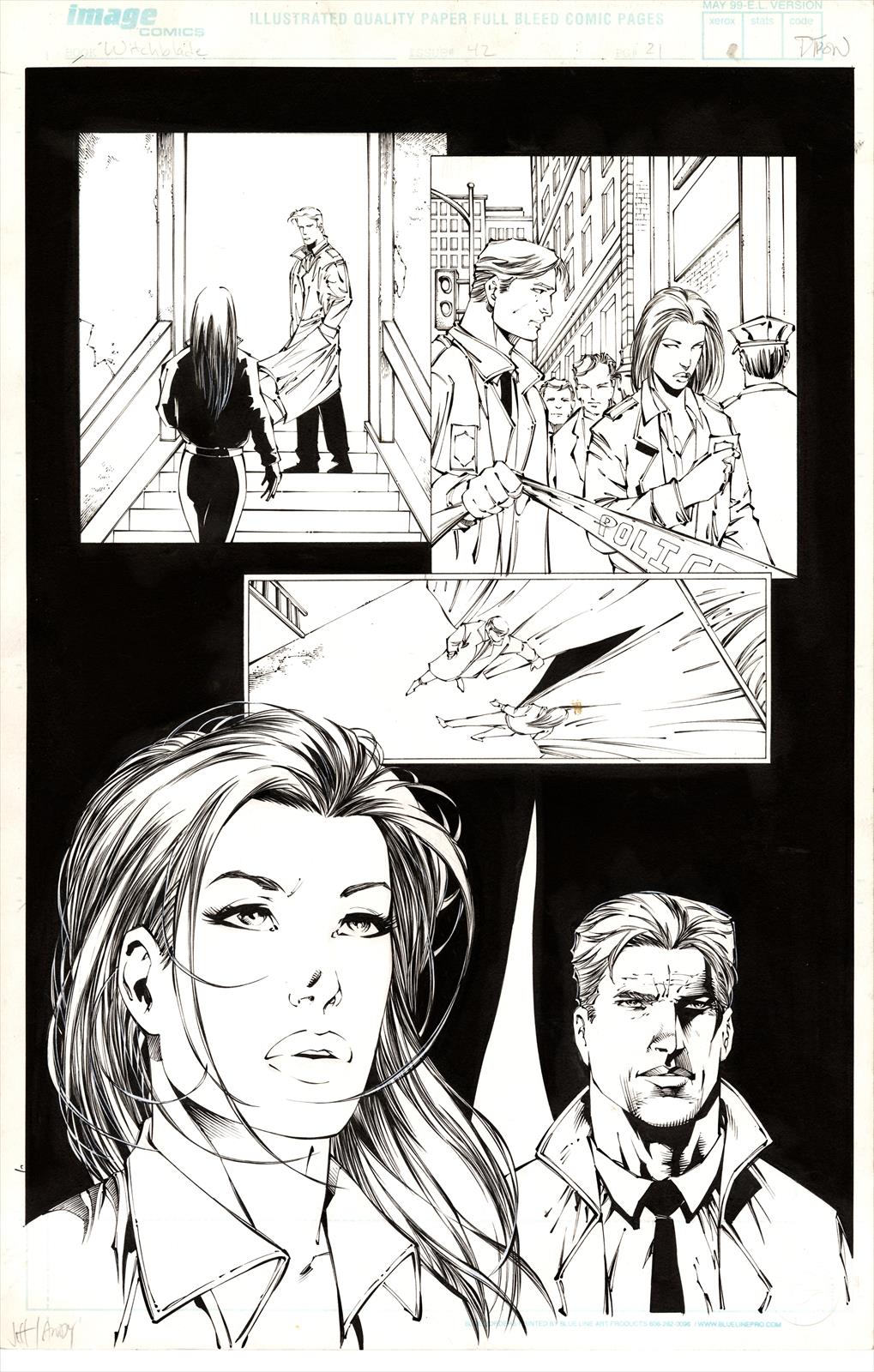 Witchblade #42 Page 21 Artist:  Keu Cha (Penciller) Media Type: Pen and Ink Art Type: Interior Page 