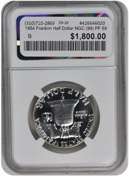 1954 Franklin Half Dollar NGC (99) PF 69