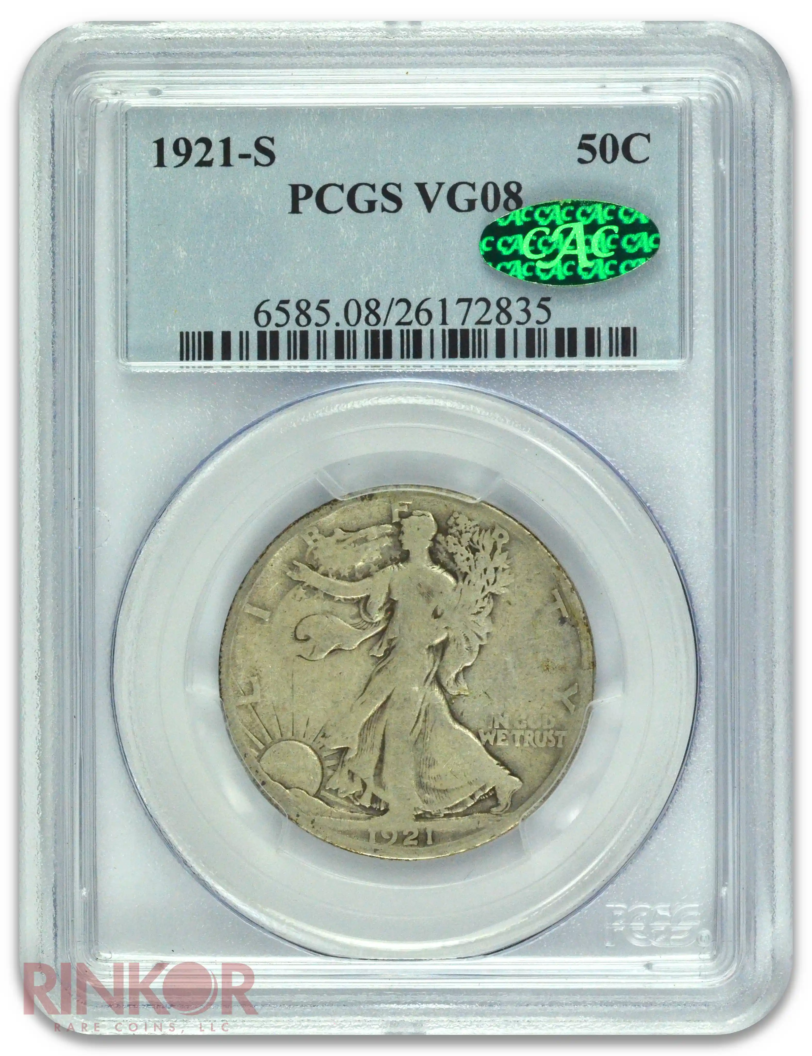 1921-S Walking Liberty Half Dollar PCGS