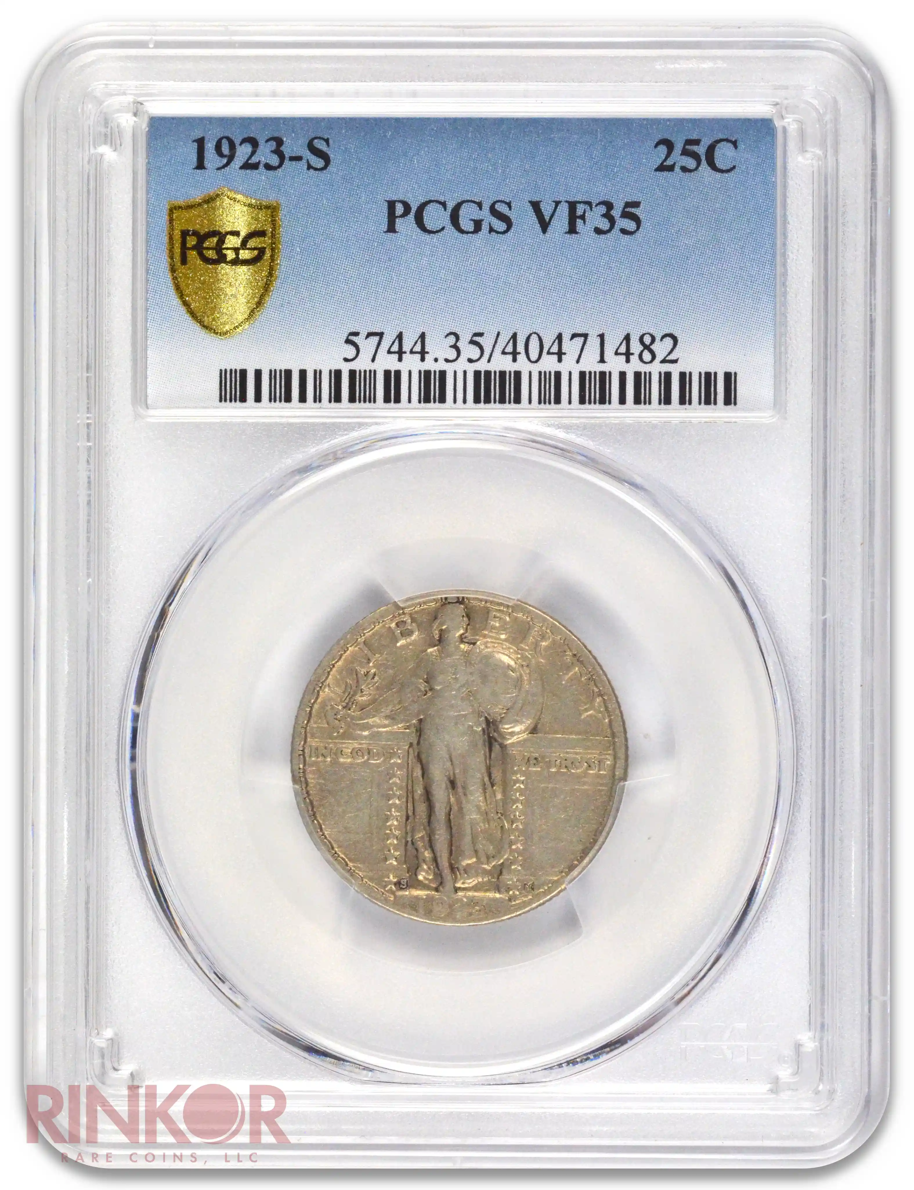 1923-S Standing Liberty Quarter PCGS VF-35