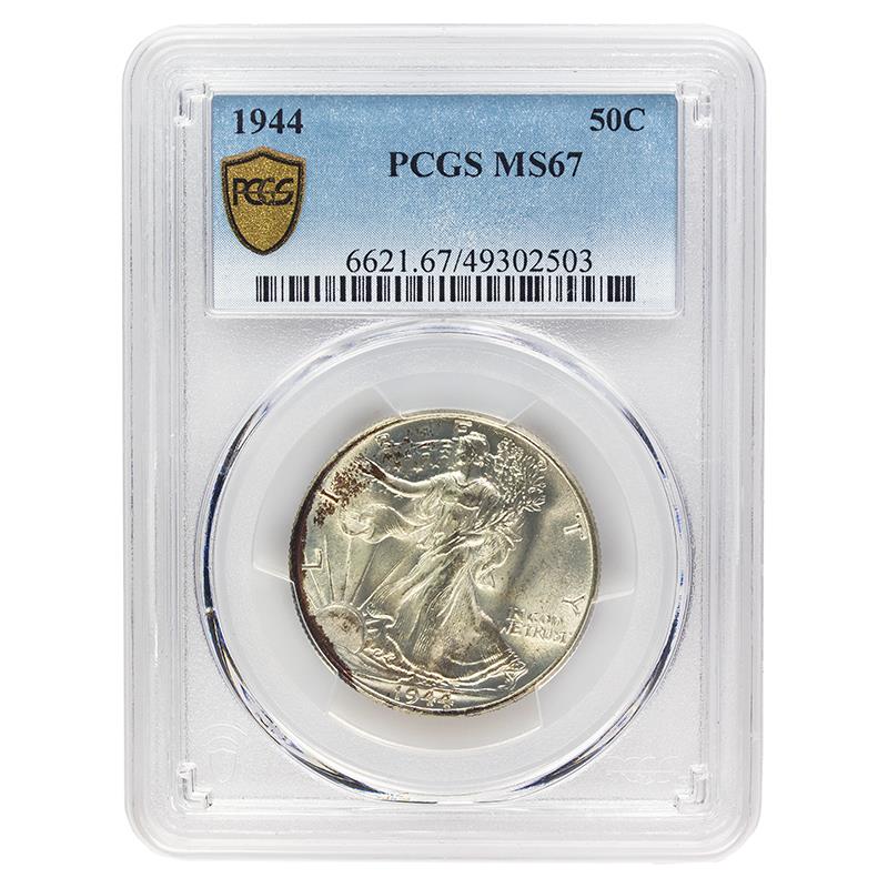 1944 Walking Liberty Half Dollar, 50C PCGS MS 67