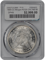 1885-CC Morgan PCGS CAC MS 66