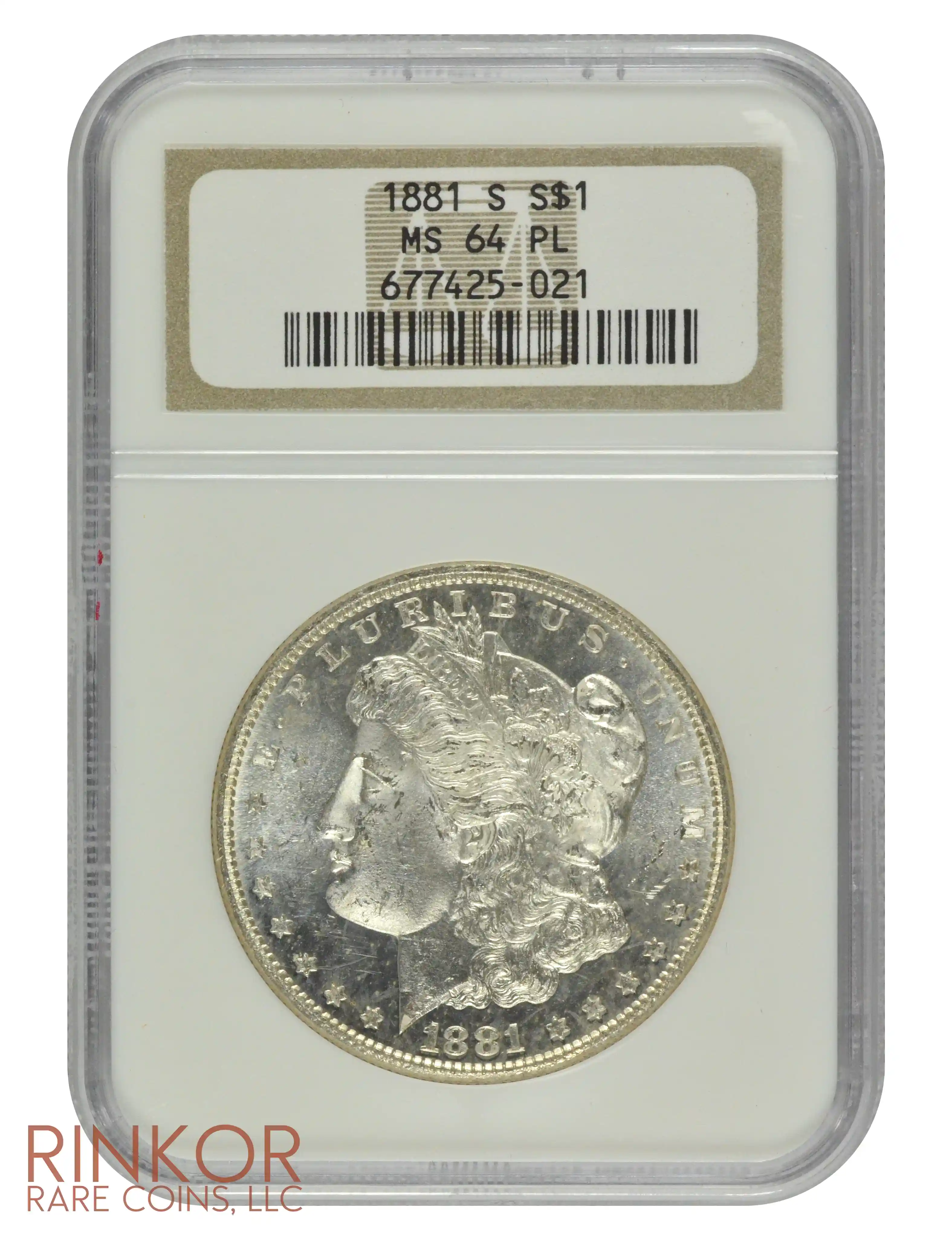 1881-S $1 NGC MS 64 PL