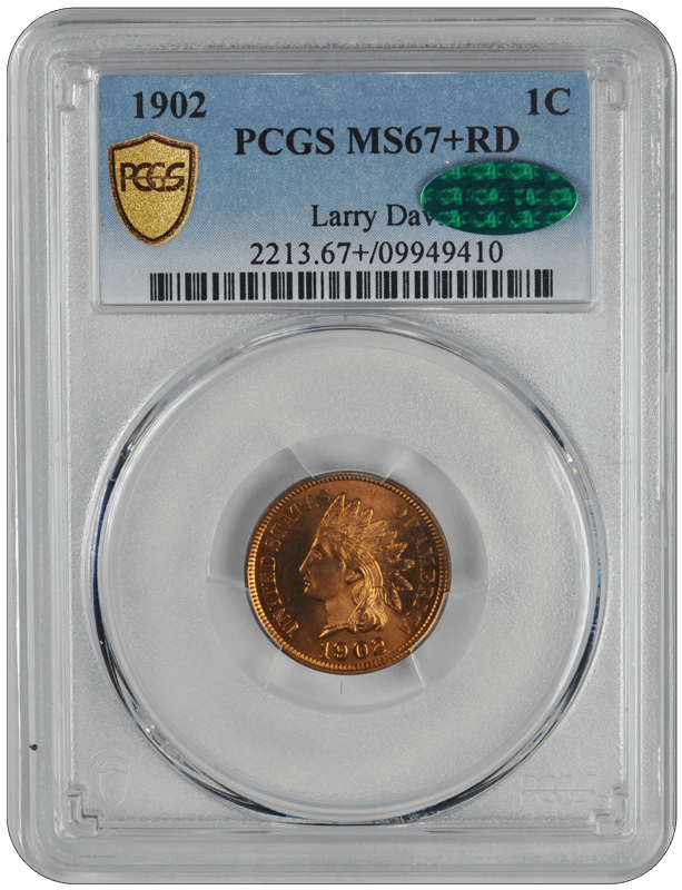1902 Indian Head PCGS CAC RD 67+