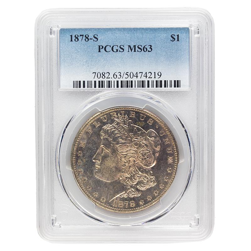 1878-S Morgan Dollar, $1 PCGS MS 63