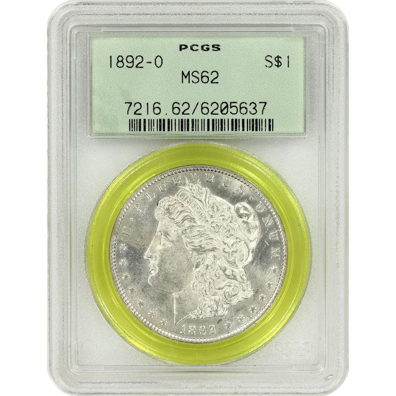 1892-O Morgan S$1 PCGS MS 62 