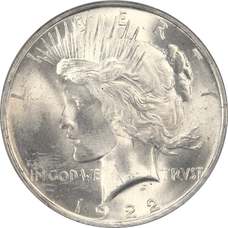 1922 Silver PEACE Dollar $1 PCGS MS65 -  Nice Lustrous White Coin