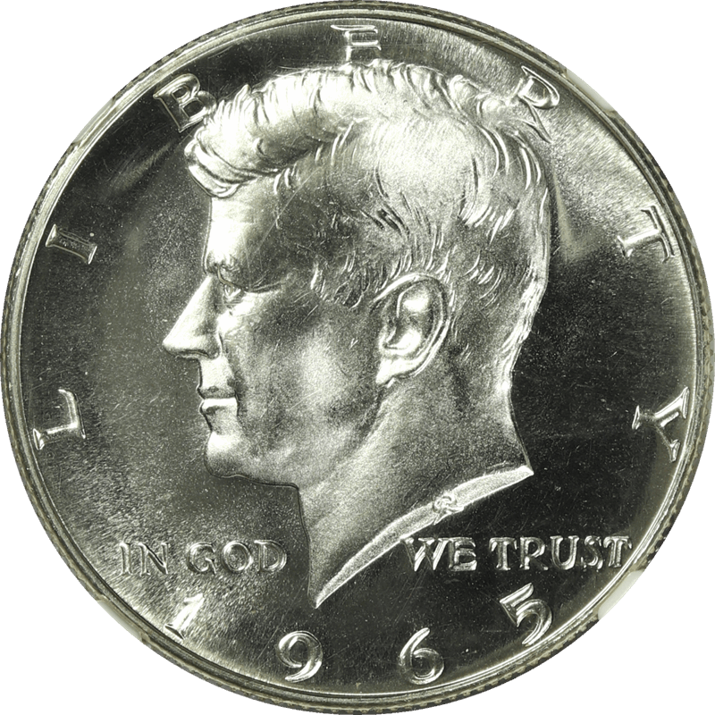 1965 Kennedy Half Dollar, SMS 50c, NGC MS66 - Nice White Coin