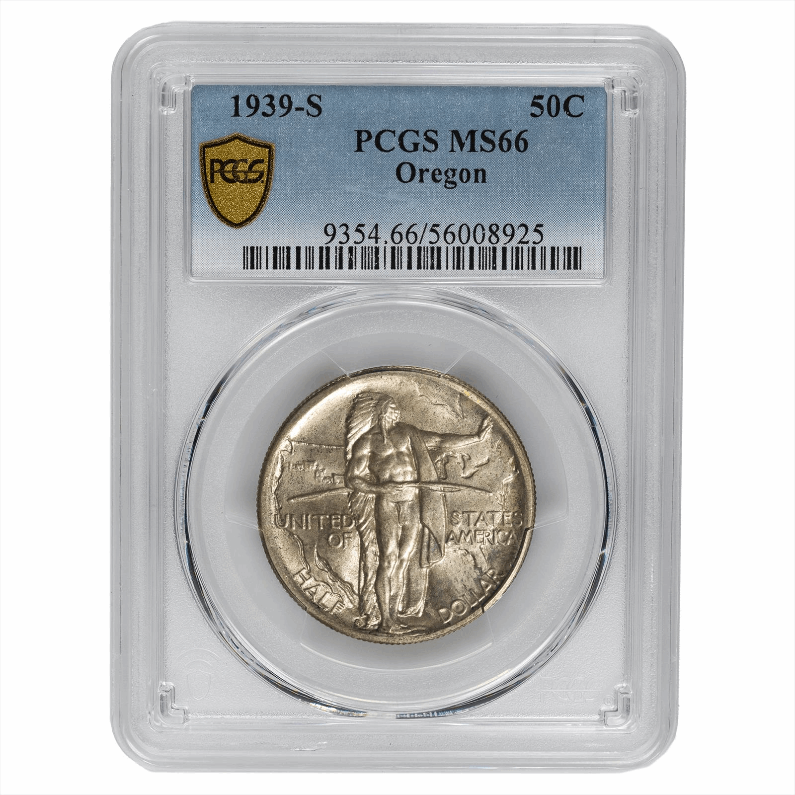 1939-S Oregon Commemorative Half Dollar 50C PCGS MS 66