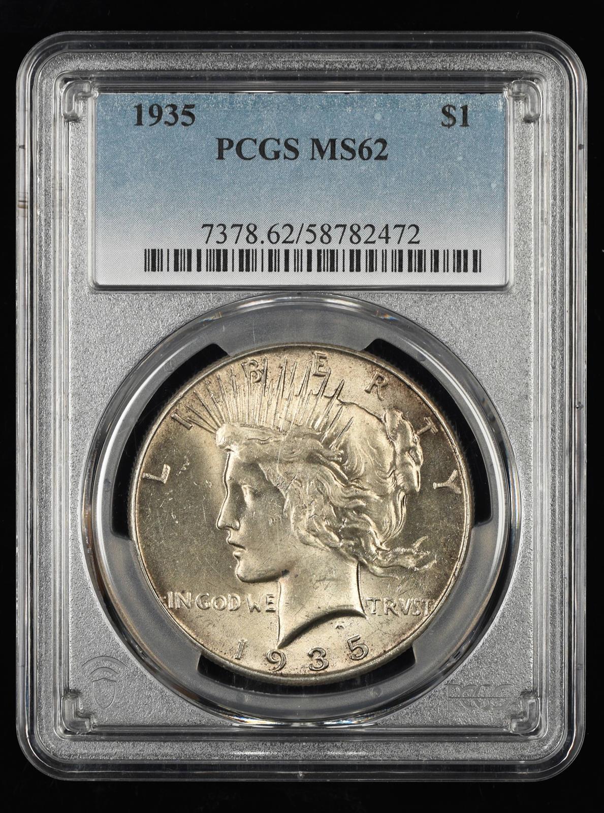 1935 $1 PCGS  MS62