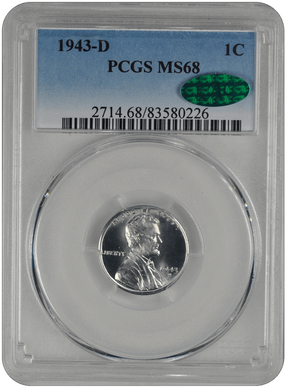 1943-D Lincoln PCGS CAC MS 68