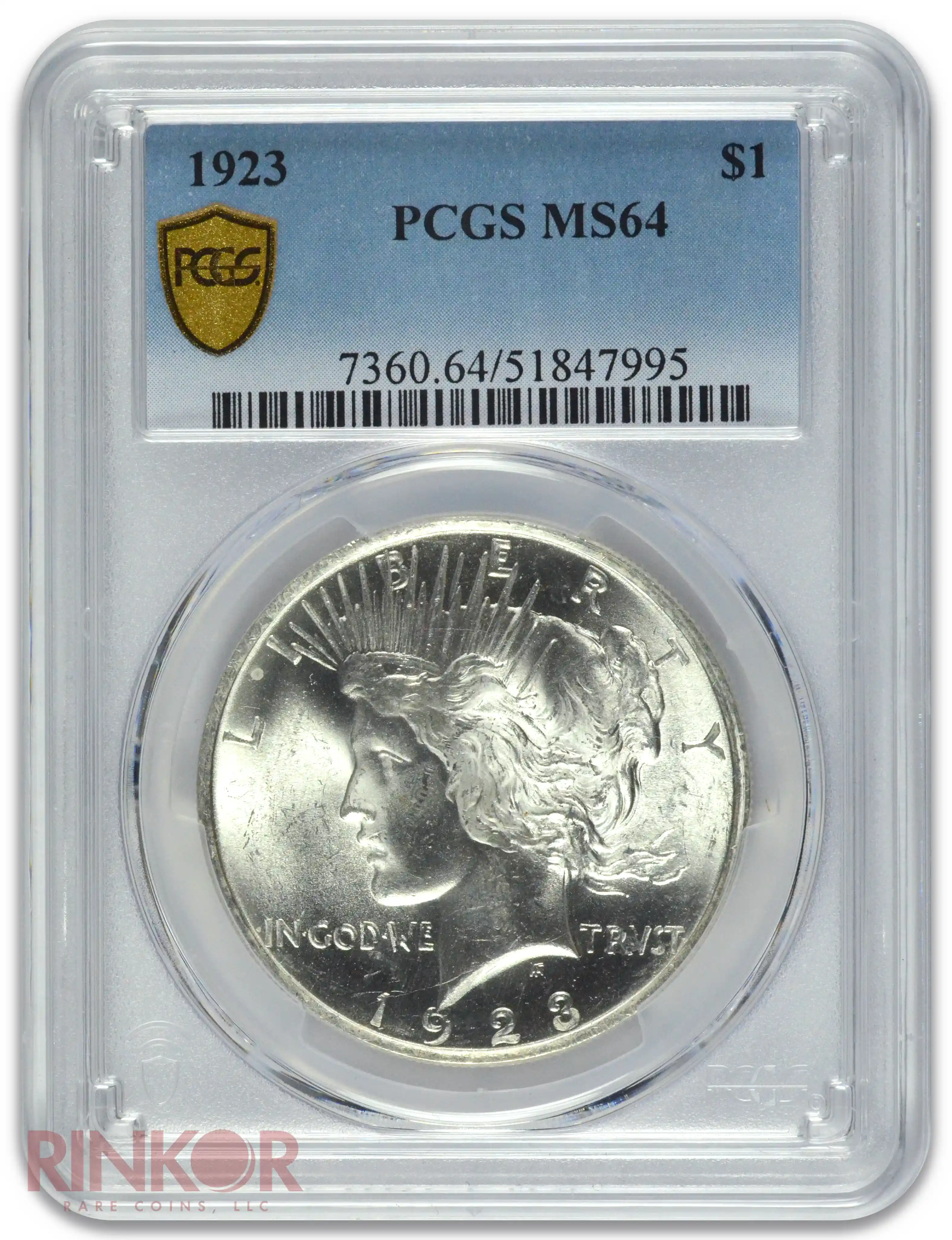 1923 $1 PCGS MS 64