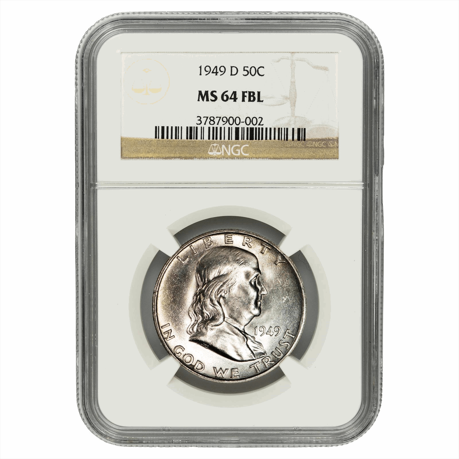1949-D Franklin Half Dollar 50C NGC MS 64 FBL