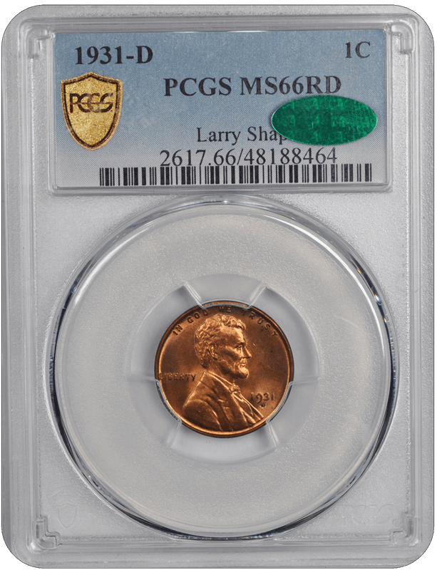 1931-D Lincoln PCGS CAC RD 66