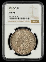 1897 O $1 NGC AU-53