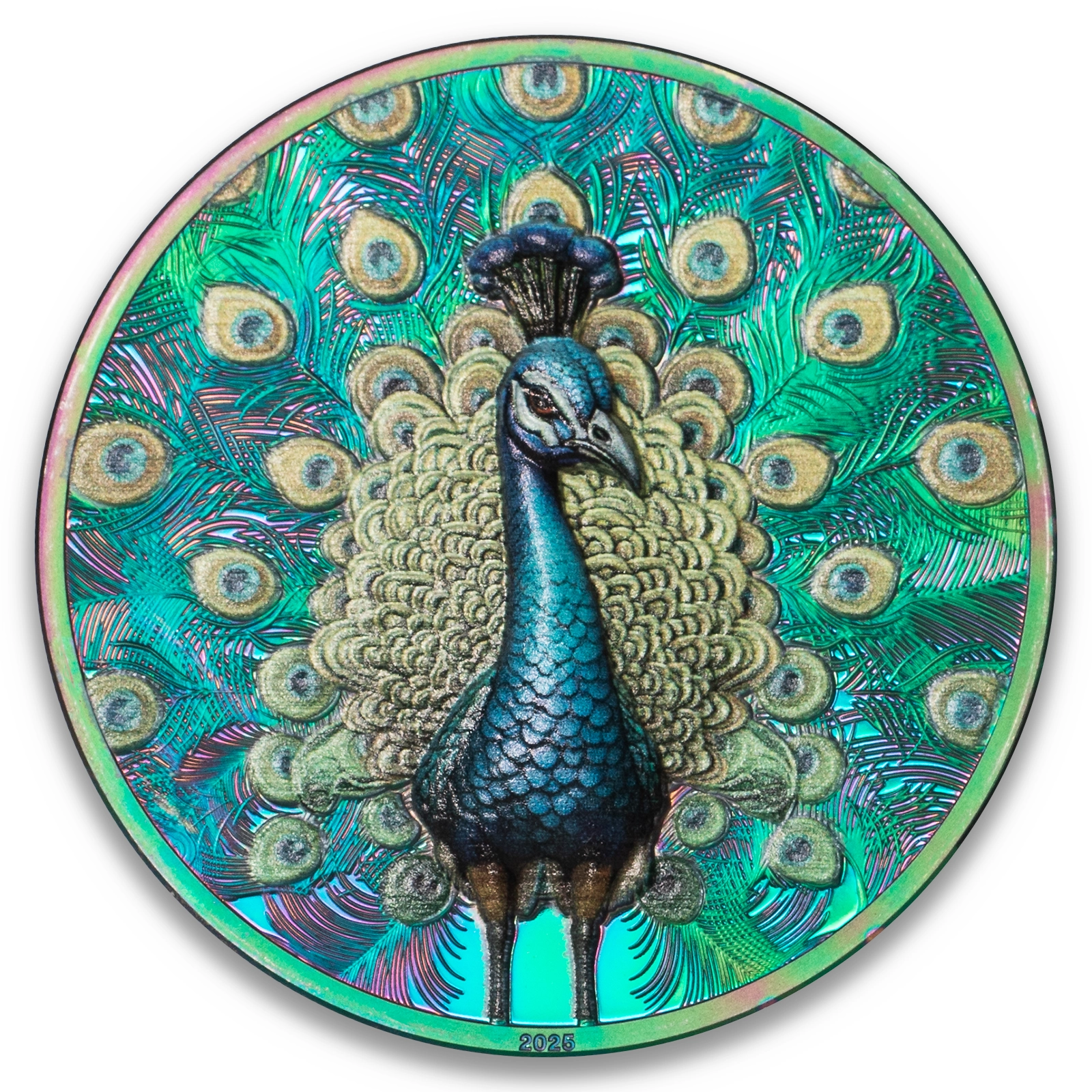2025 Cook Islands Spectrum - Peacock 1oz Silver Coin Ultra High Relief