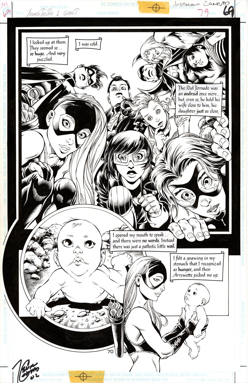 Young Justice: 80-Page Giant #1, Page 79 Artist:  Justiniano  (Penciller) ,  Kevin Conrad (Inker) Media Type: Pen and Ink Art Type: Interior Page 