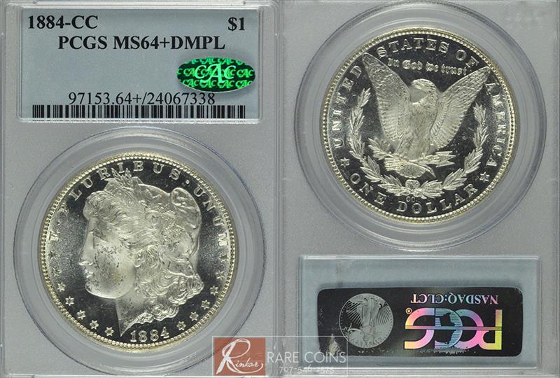 1884-CC $1 PCGS MS 64+ DMPL CAC