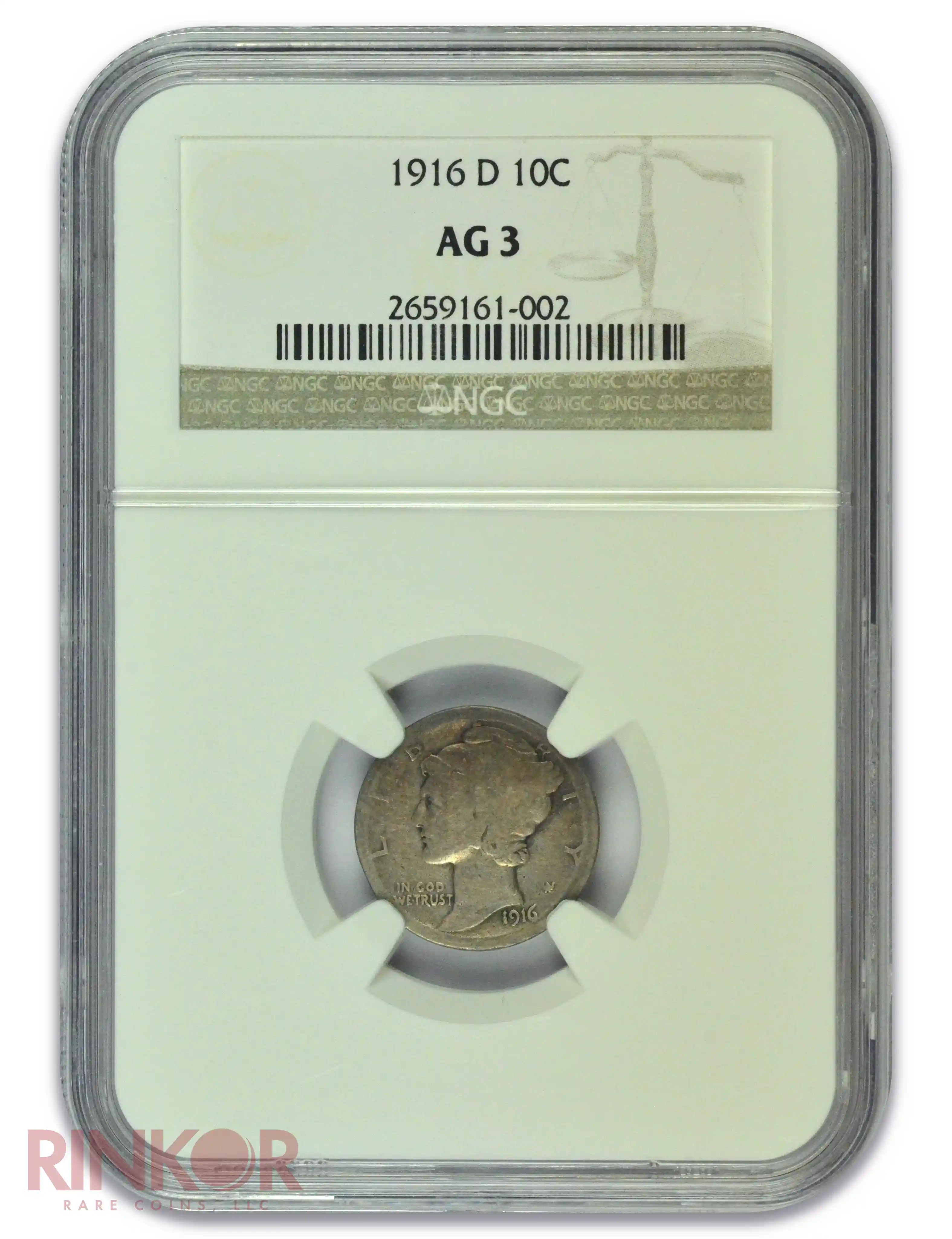 1916-D Mercury Dime NGC AG-3