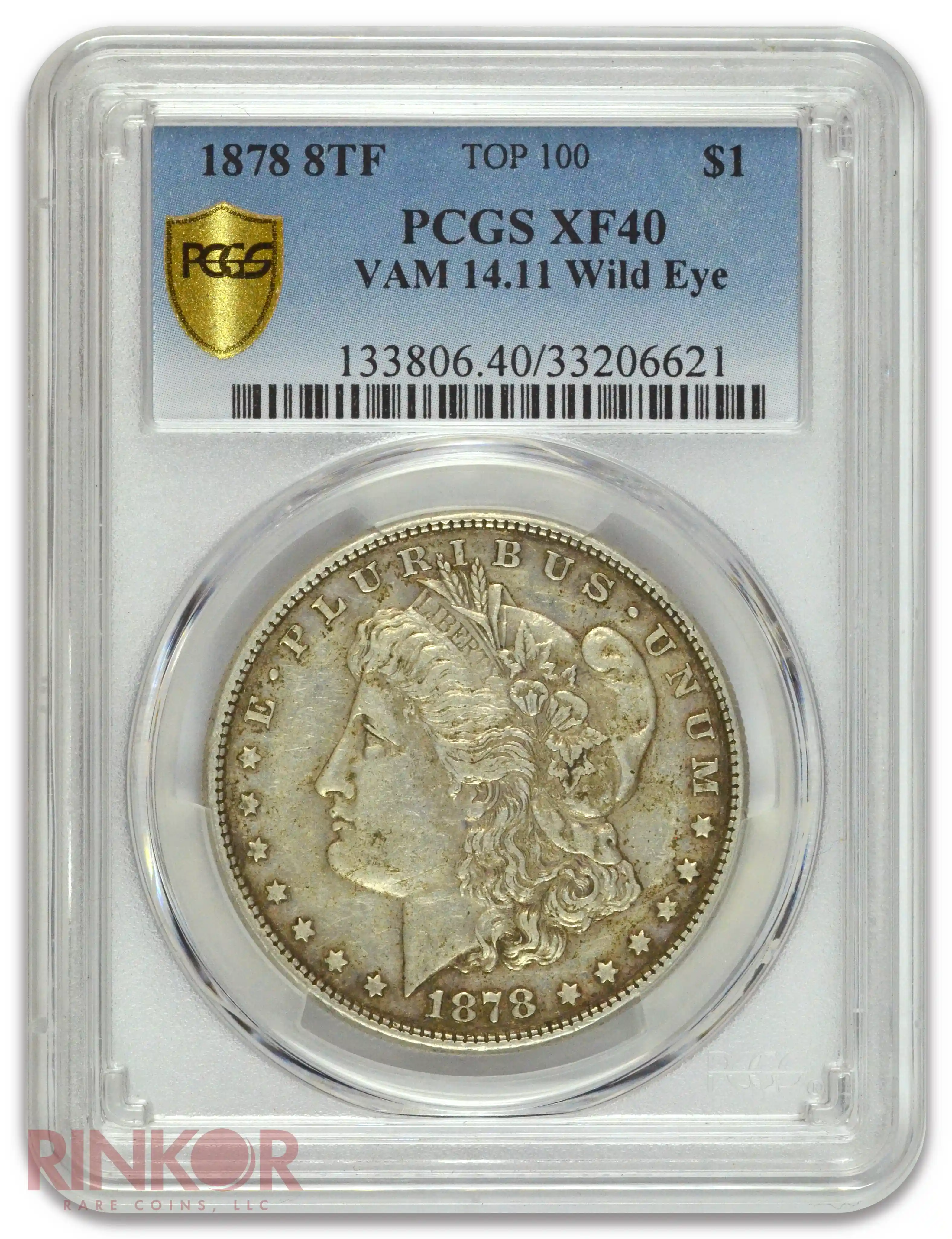 1878 8TF $1 Morgan Dollar VAM 14.11 Wild Eye PCGS XF-40