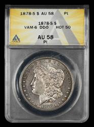 1878 $1 VAM-6 DDO Hot 50 ANACS AU58 PL