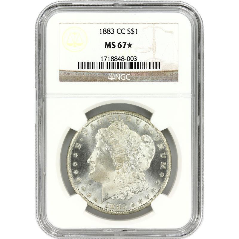 1883-CC Morgan Silver Dollar $1 NGC MS 67 * Silky Satin White Luster PQ+