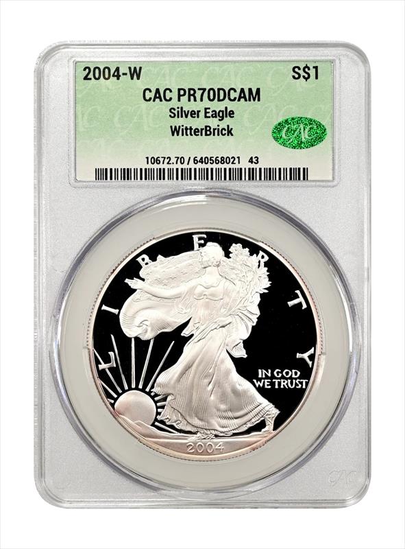 2004-W Eagle S$1 CACG PR 70 DCAM WitterBrick