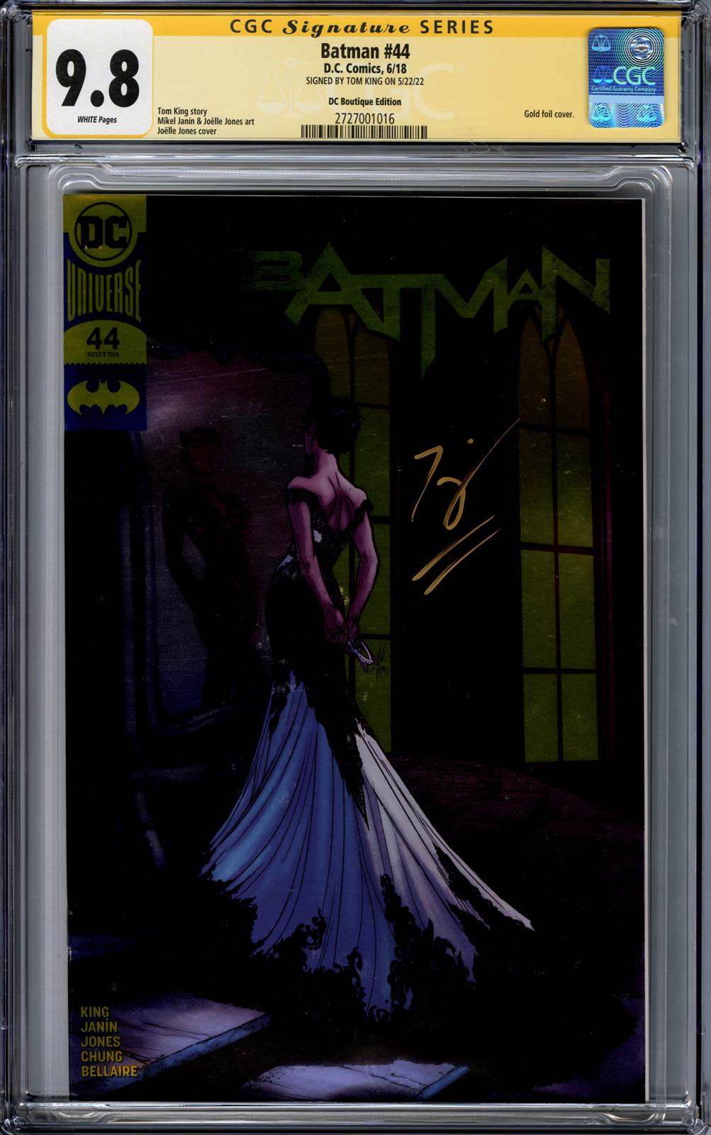 Batman #44 CGC Signature Series 9.8(D.C., 2018) Signed by Tom King 