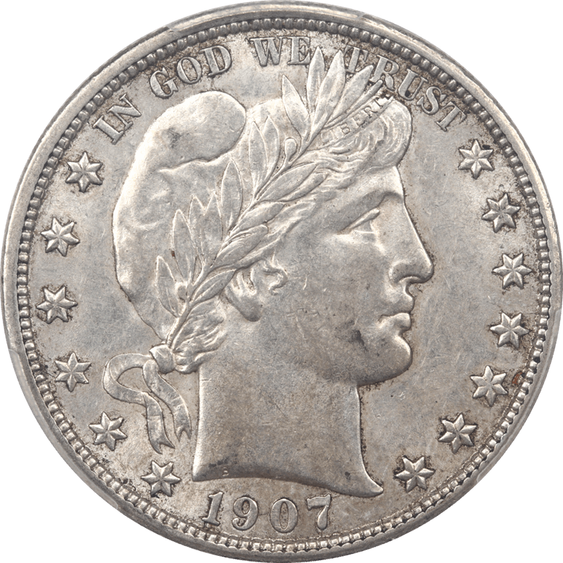 1907-D Barber Half Dollar 50c PCGS AU55 CAC - Nice Original Coin