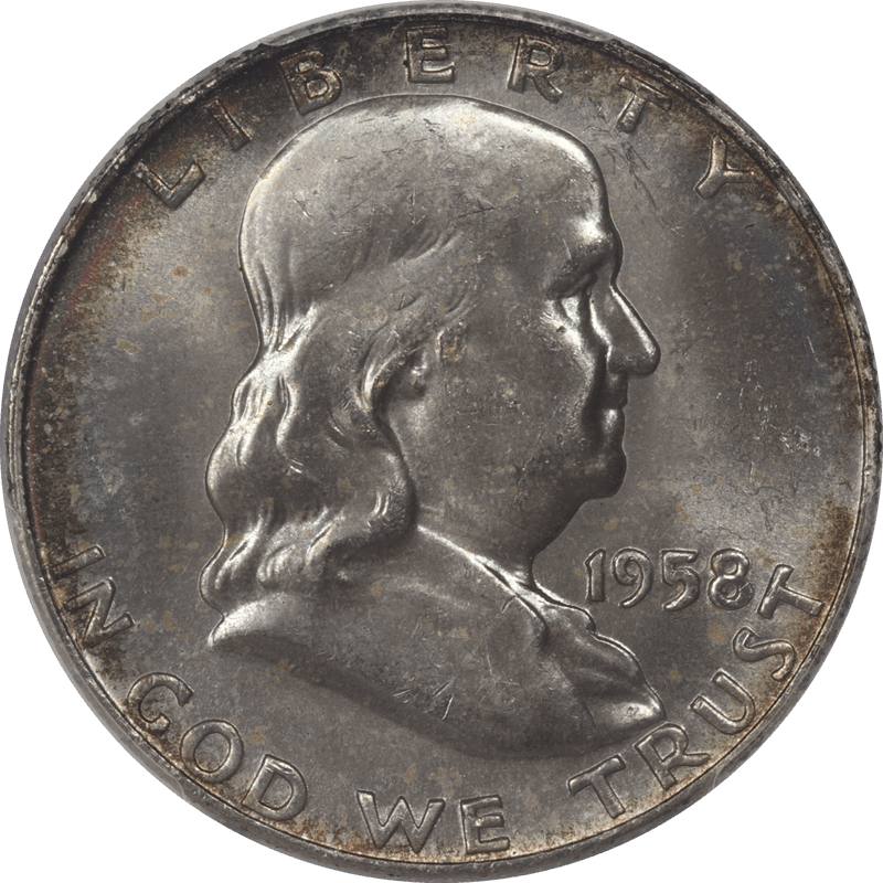 1958-D Franklin Half Dollar 50c PCGS MS64FBL - Nice Original Coin