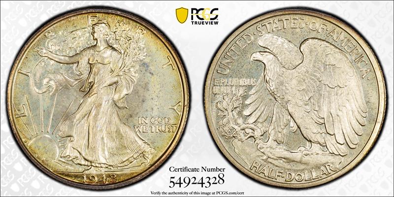 1942 50C PCGS PR 67+ CAC