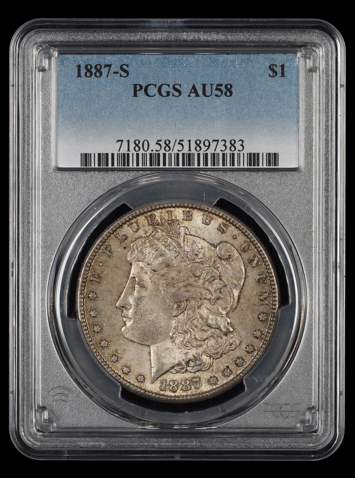 1887-S $1 PCGS AU-58