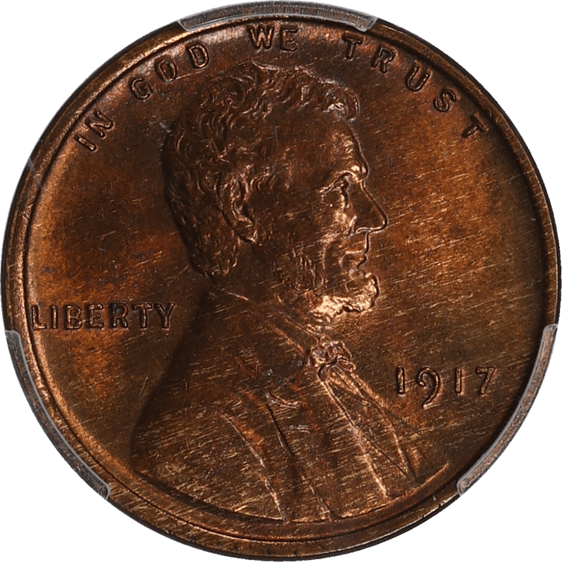 1917 Lincoln Wheat Cent 1c, PCGS MS64 RB