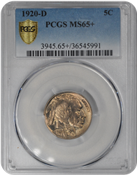 1920-D Buffalo PCGS MS 65+