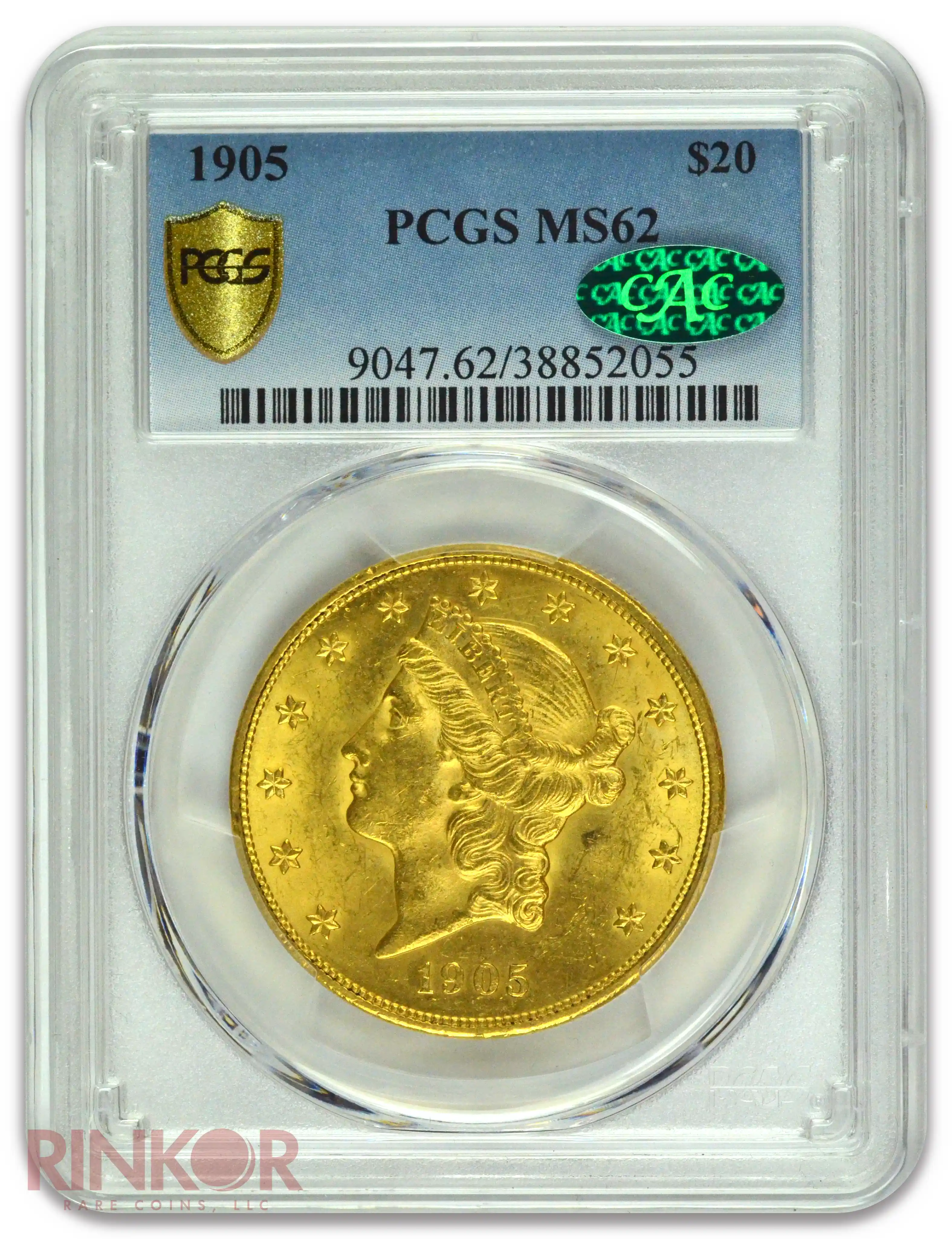 1905 $20 Liberty Head PCGS MS 62 CAC