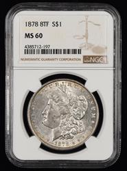 1878 8TF $1 NGC  MS60
