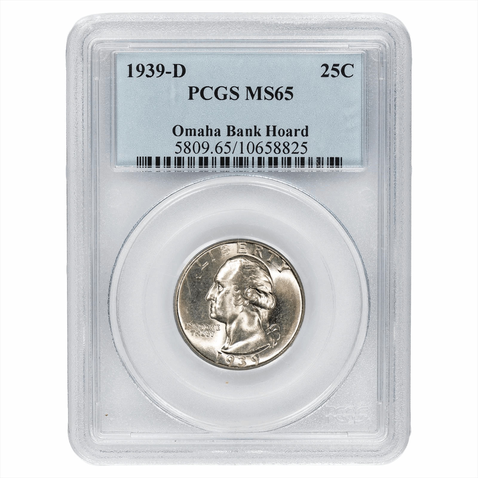 1939-D Washington Quarter 25C PCGS MS 65
