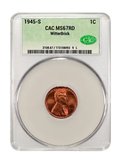 1945-S 1c CACG MS 67 RD WitterBrick