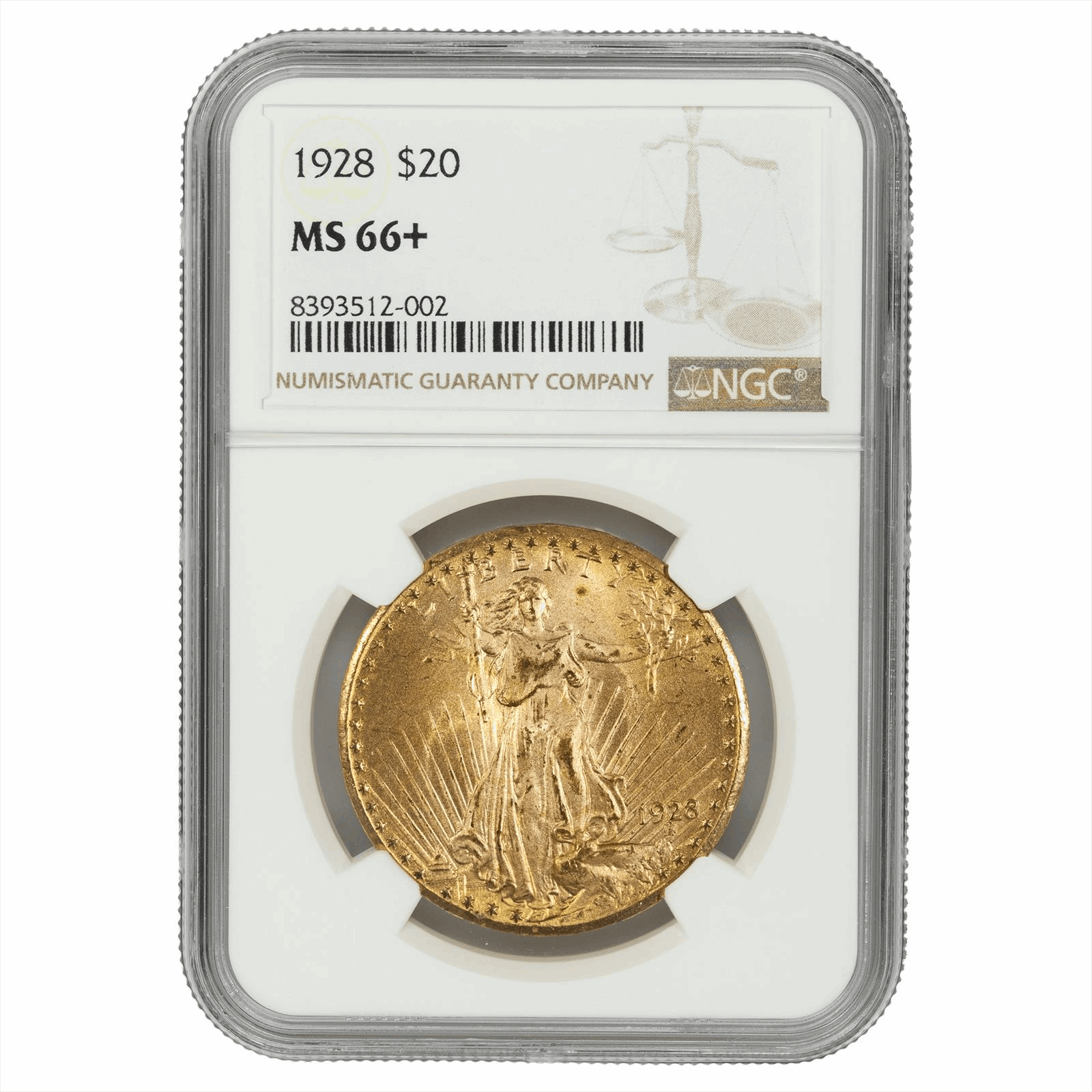 1928 Saint Gaudens Gold Eagle $20 NGC MS 66+