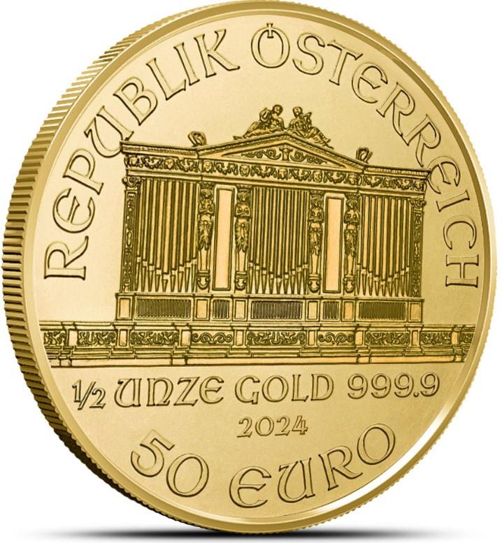2024 50 Euro 1/2oz. Austrian Gold Philharmonic, BU 