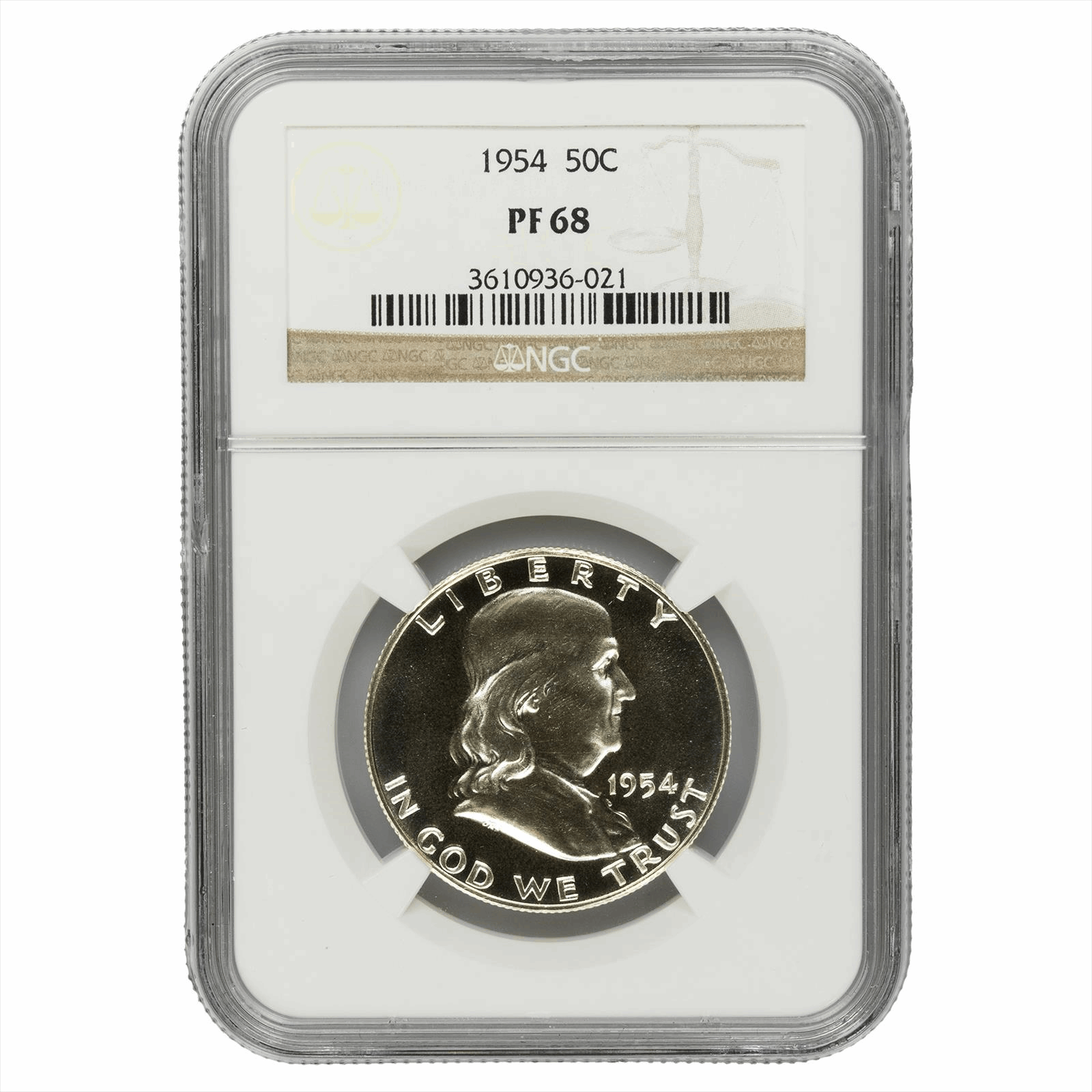 1954 Franklin Half Dollar 50C NGC PF 68