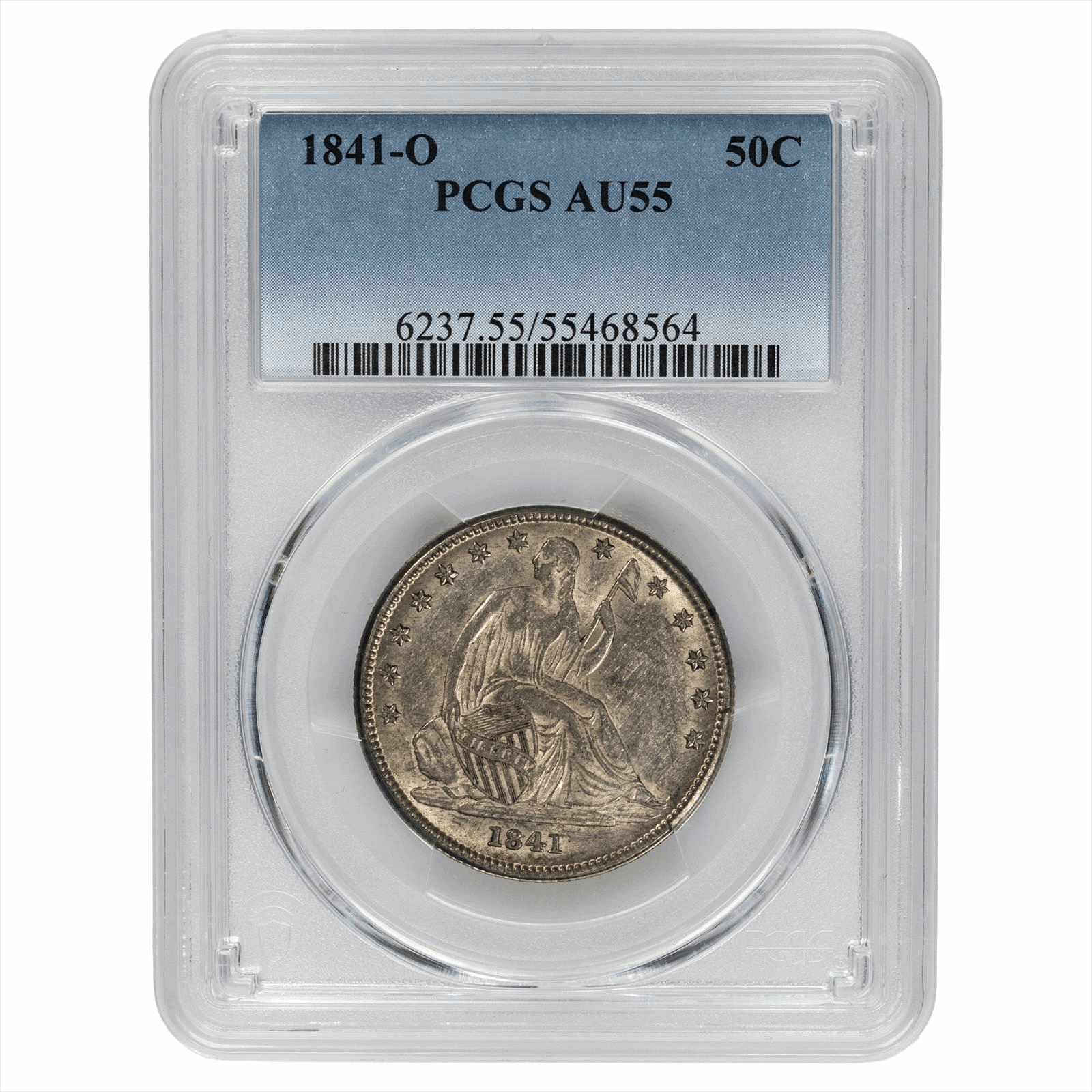 1841-O Seated Liberty Half Dollar 50C PCGS AU 55