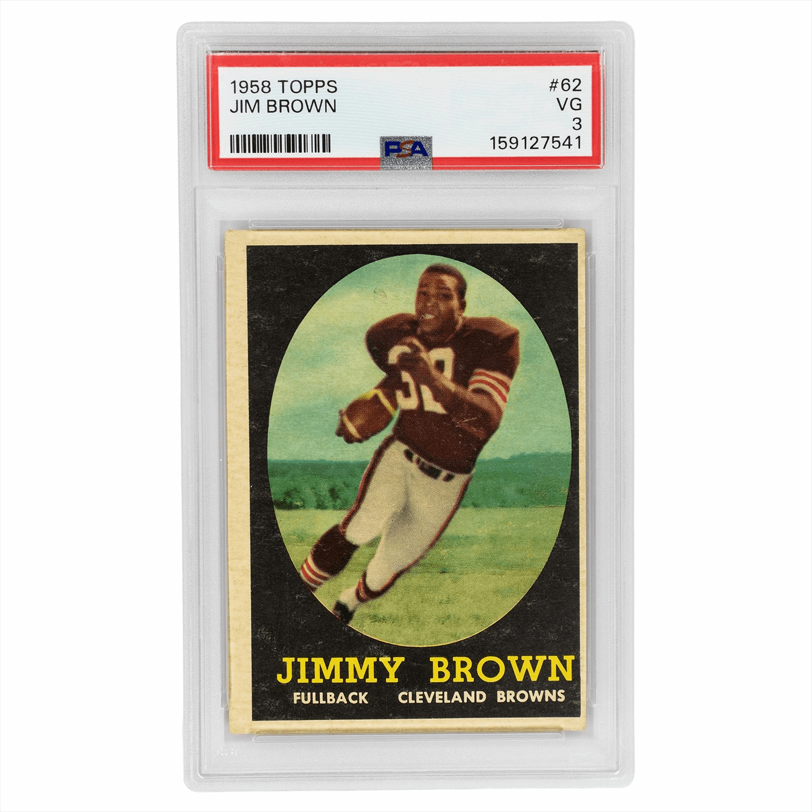 1958 Topps Jim Brown #62 PSA VG 3 Cert #159127541