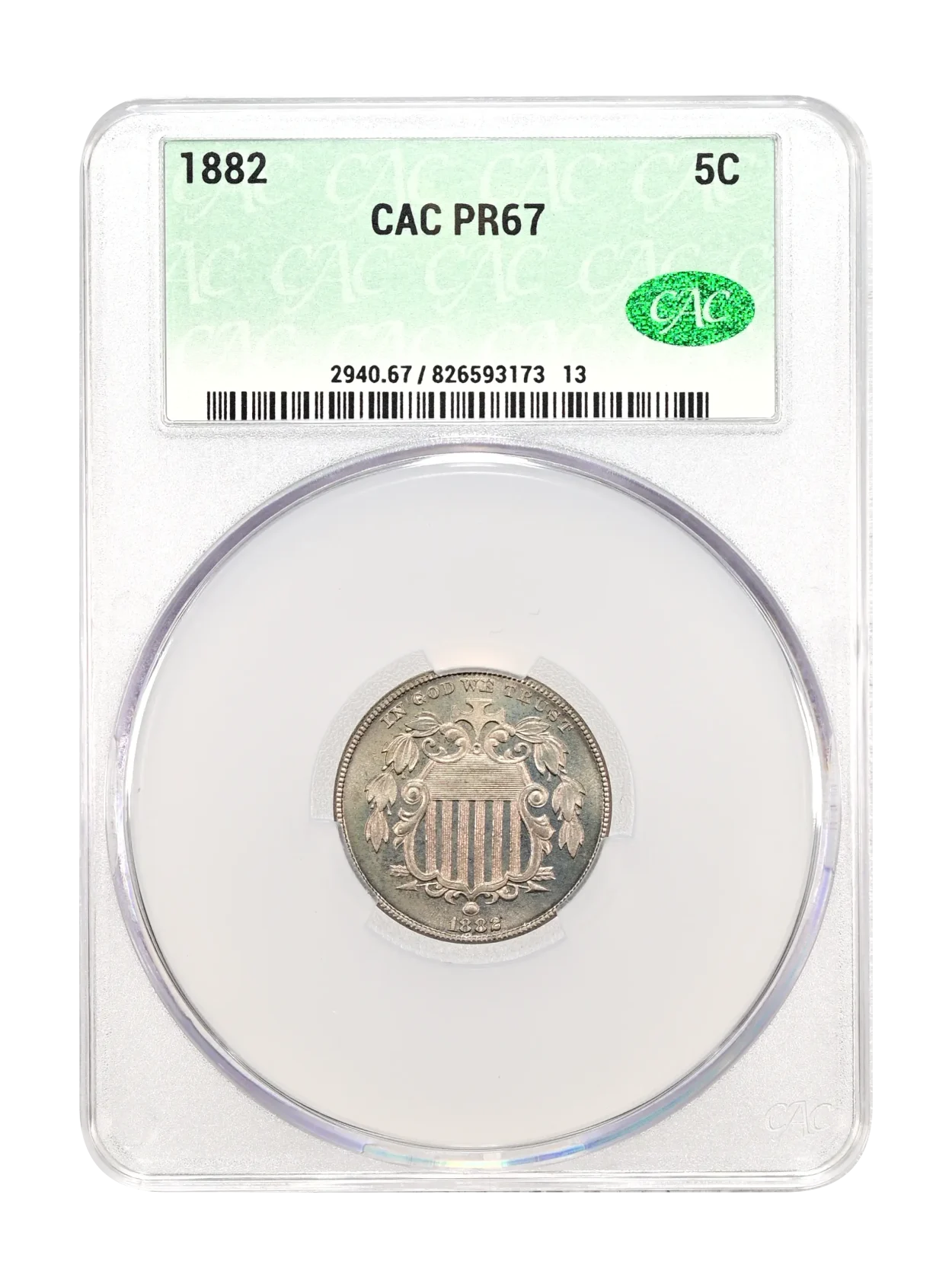 1882 5c CACG PR 67