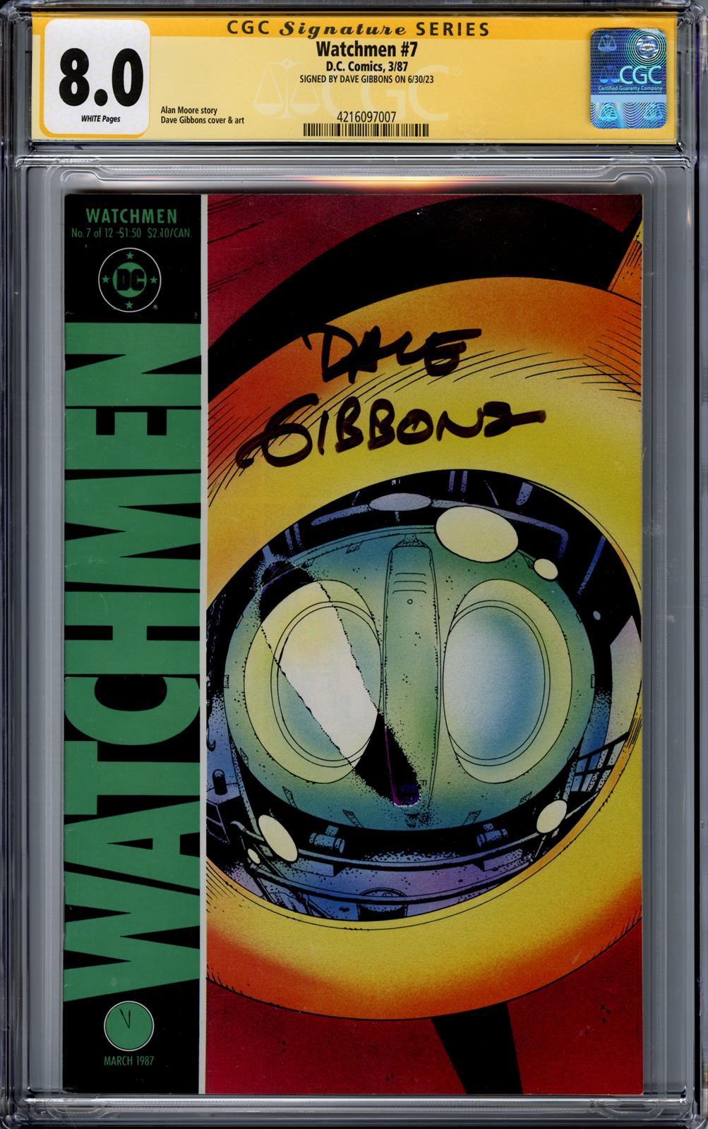 Watchmen #7 CGC Signature Series 8.0 (D.C., 1987) Signed by Dave Gibbons 